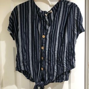 Women’s striped button up top